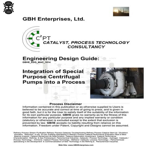 Integration of Special  Purpose Centrifugal Pumps into a Process