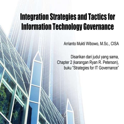 Integration strategies and tactics for information technology governance