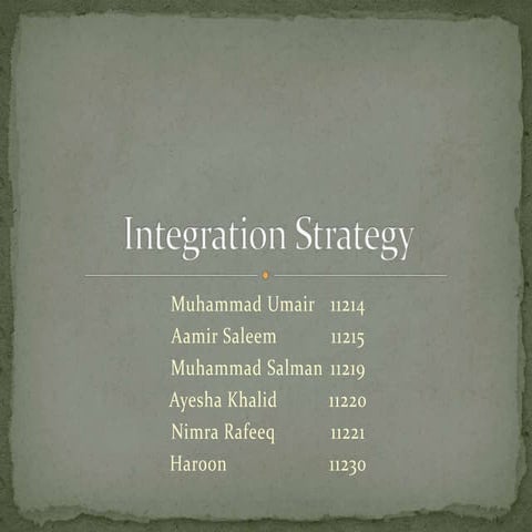 Integration strategy