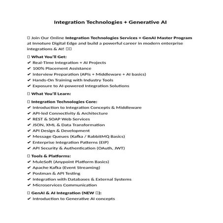 Online Integration Technologies with Gen Ai.docx