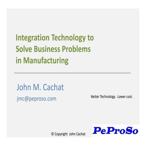 Integration technology to solve business problems in manufacturing