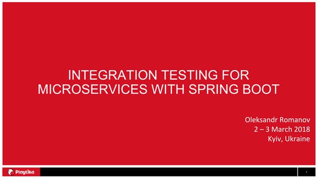 Integration testing for microservices with Spring Boot