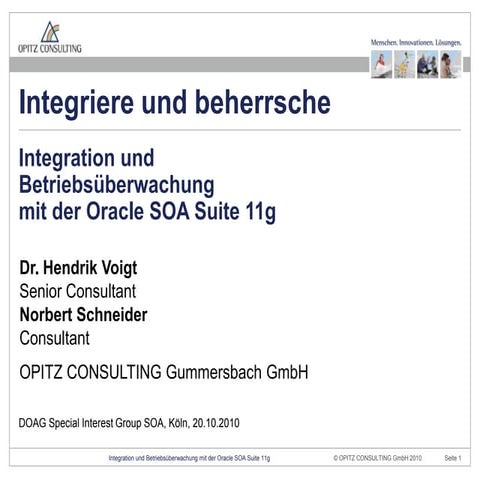 Integration und Betriebsüberwachung mit der Oracle SOA Suite 11g   - DOAG SI...
