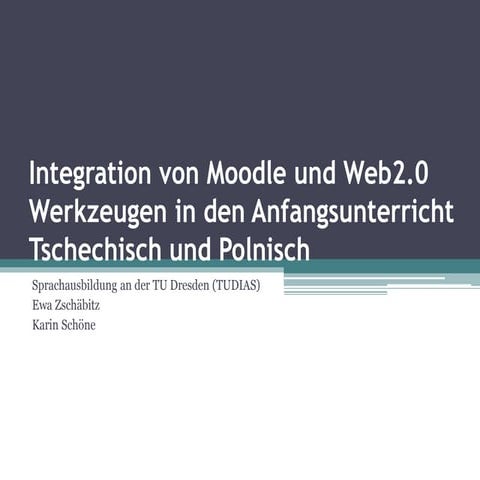Integration von moodle in den anfangsunterricht