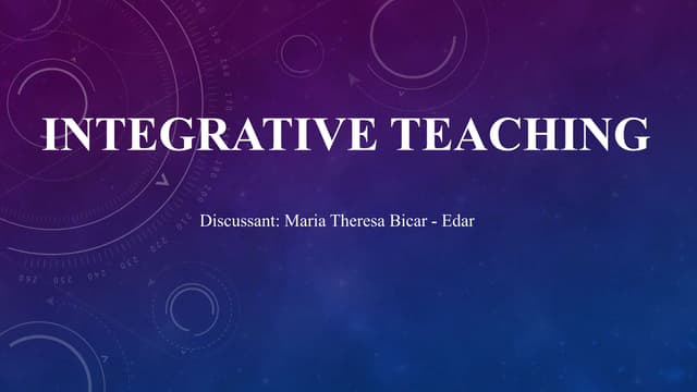 Integrative teaching Strategies