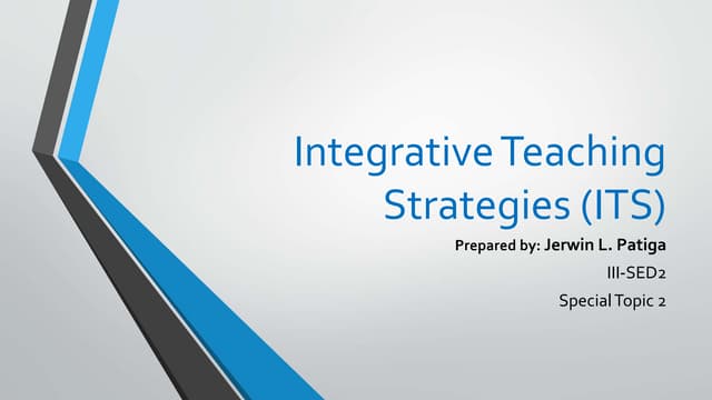 INTEGRATED TEACHING AND LEARNING APPROACHES