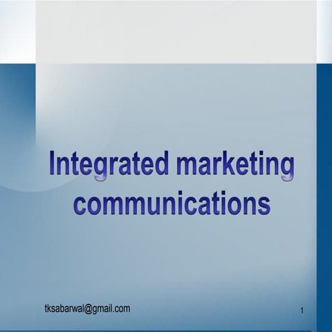 Integrfated mktng communications