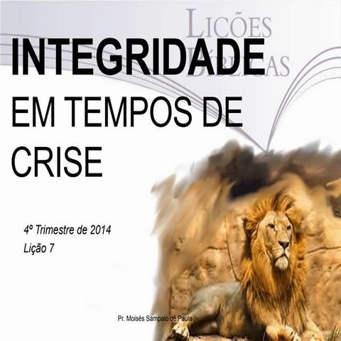 Integridade em tempos de crise | PPTX