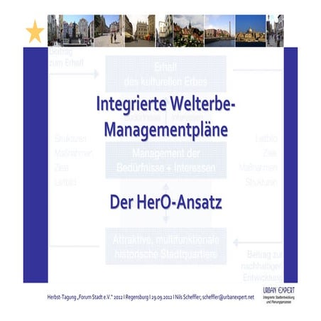 Integrierte Welterbe-Managementpläne (Tagung, Regensburg, 29.09.2012)