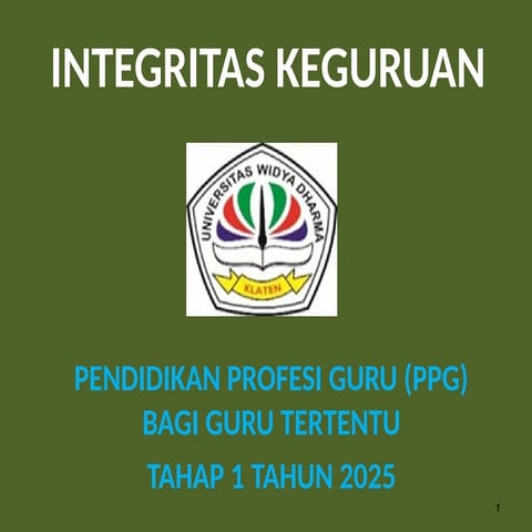INTEGRITAS KEGURUAN_PPT_NEW_MATERI_PPG_2025 | PPT