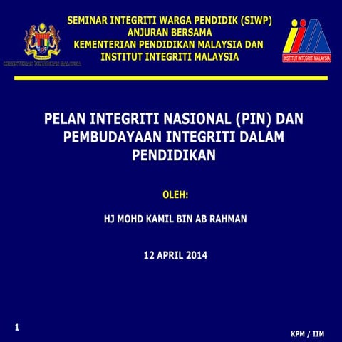 20141018 Seminar Integriti Warga Pendidik Daerah Larut Matang Dan Selama, Perak