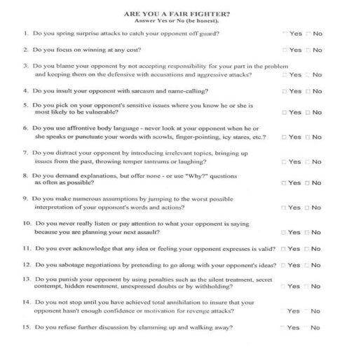 Integrity   are you a fair fighter