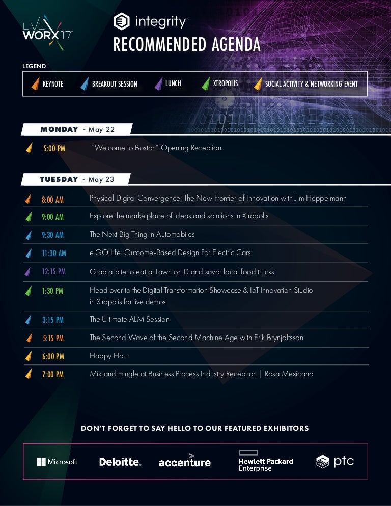 Integrity LiveWorx Agenda