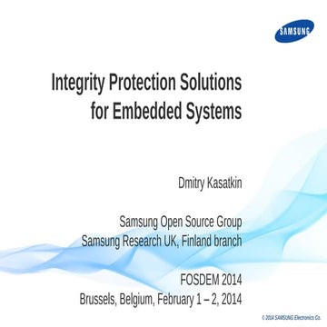 Integrity Protection for Embedded Systems