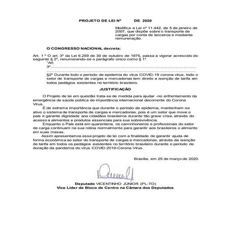 Projeto isenta transportadoras do pagamento de pedágio durante pandemia do Covid-19