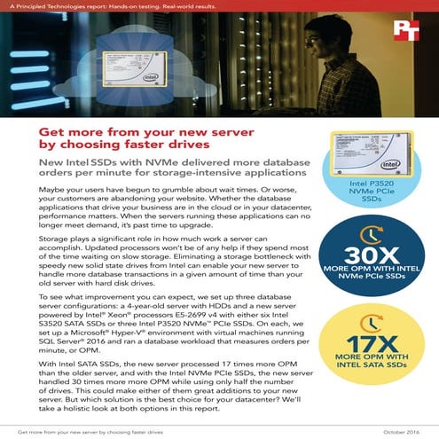 Get more from your new server purchase by opting for faster drives