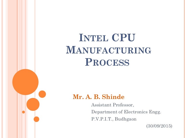 Intel CPU Manufacturing Process