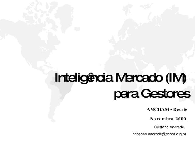 Inteligência de Mercado Para Gestores