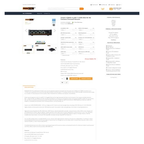 Intel® E3845 4 LAN 1 COM AES-NI 4G Fanless Firewall Router | PDF