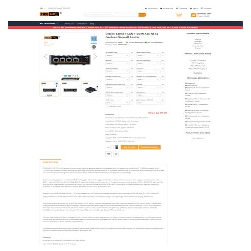 Intel® E3845 4 LAN 1 COM AES-NI 4G Fanless Firewall Router | PDF