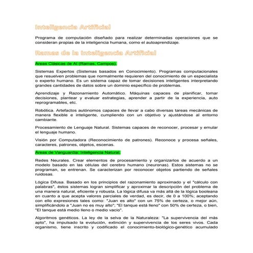 Inteligencia artificial PDF Word