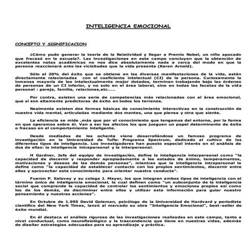 Inteligencia emocional generalidades