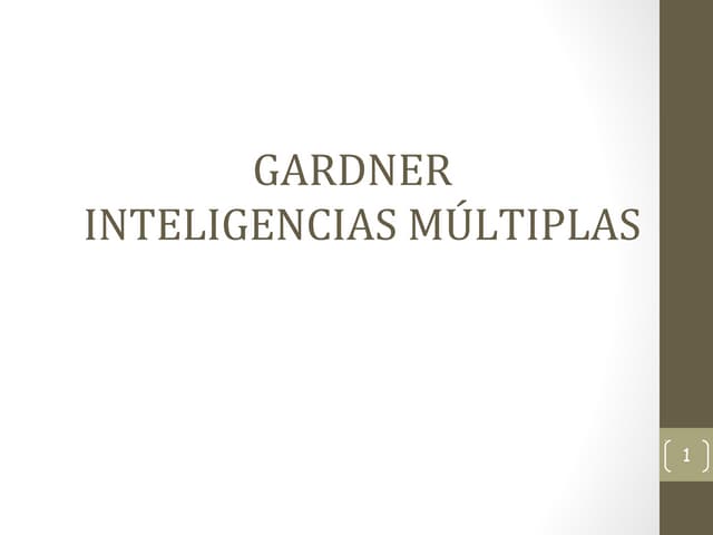 Inteligencias múltiplas Gardner
