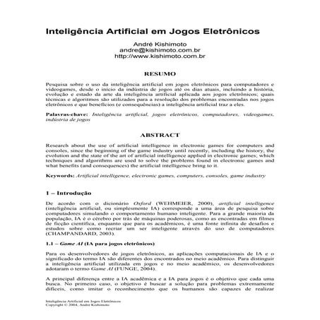Inteligência Artificial em Jogos Eletrônicos