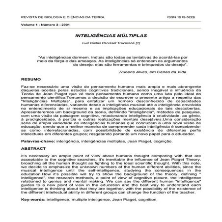 Inteligências múltiplas gardner