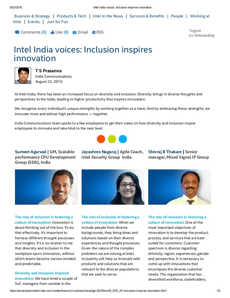Intel India Voices Inclusion Inspires Innovation