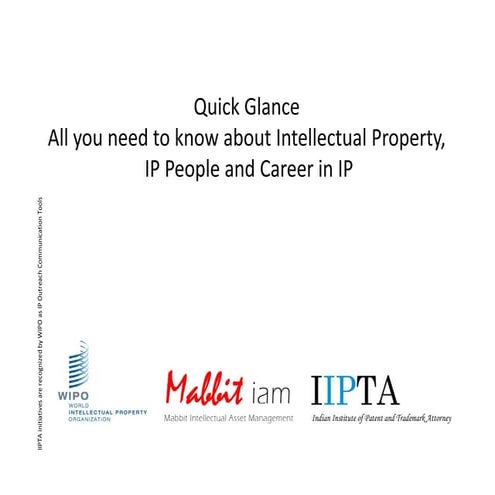 Introduction Intellectual property and IP career