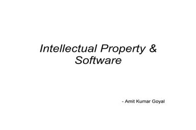 Intellectual Property & Software