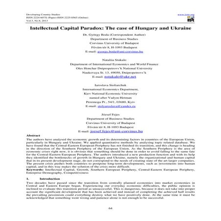 Intellectual capital paradox