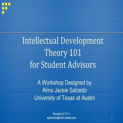 Intellectual Development Theory 101 for Student Advisors