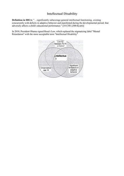 Intellectual Disability Handout Pdf Intellectual Disability Handout Pdf