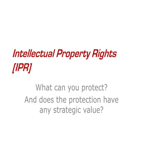 Intellectual property rights