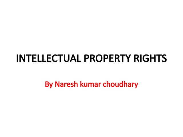 INTELLECTUAL PROPERTY RIGHTS for b pharmacy students.pptx