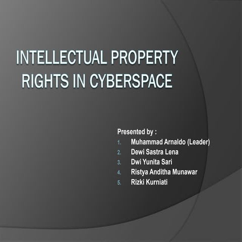 Intellectual property rights in cyberspace