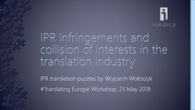 Intellectual property rights infringements in the translation industry