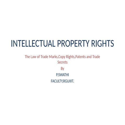 Intellectual Property Rights | PPT