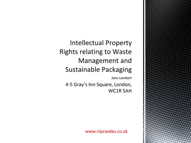 IP Rights relating to Waste Management and Packaging 
