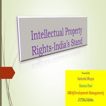 Intellectual property rights  India Stand