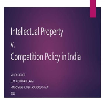 Intellectual property and competition law | PPT