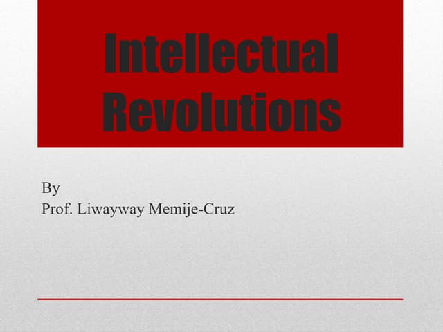 Intellectual revolutions that defined society | PDF