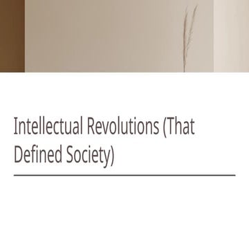 Intellectual Revolutions that define Society | PPT