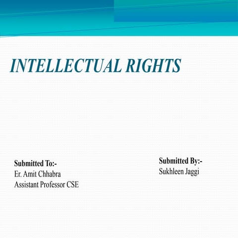 Intellectual rights ppt