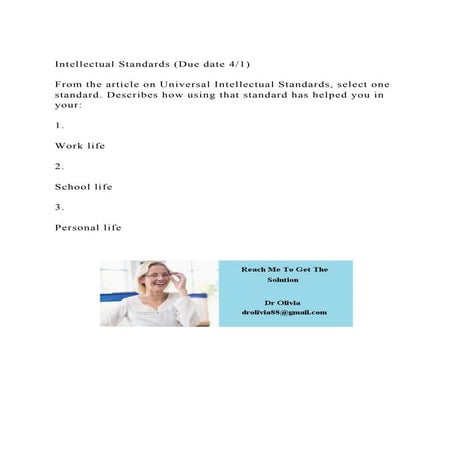 Intellectual Standards (Due date 41)From the article on Unive.docx
