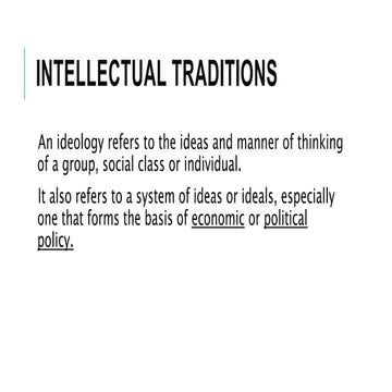 Intellectual traditions - Caribbean Studies