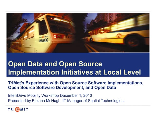 IntelliDrive Mobility Workshop - TriMet