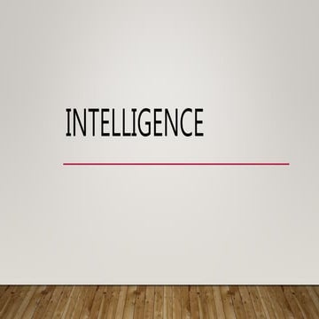 Intelligence